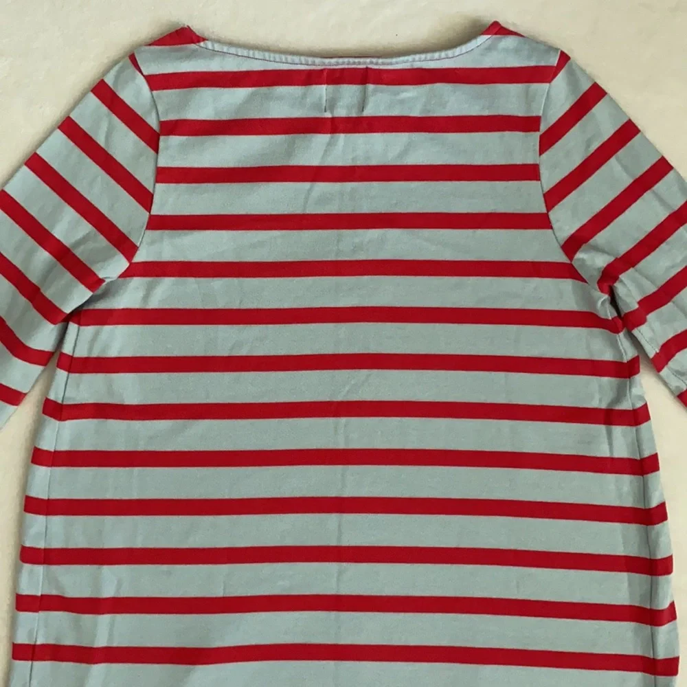The Nines by Hatch | Cotton 3/4 Sleeve Nautical Stripe Maternity Mini Dress (XS) - Picture 11 of 16